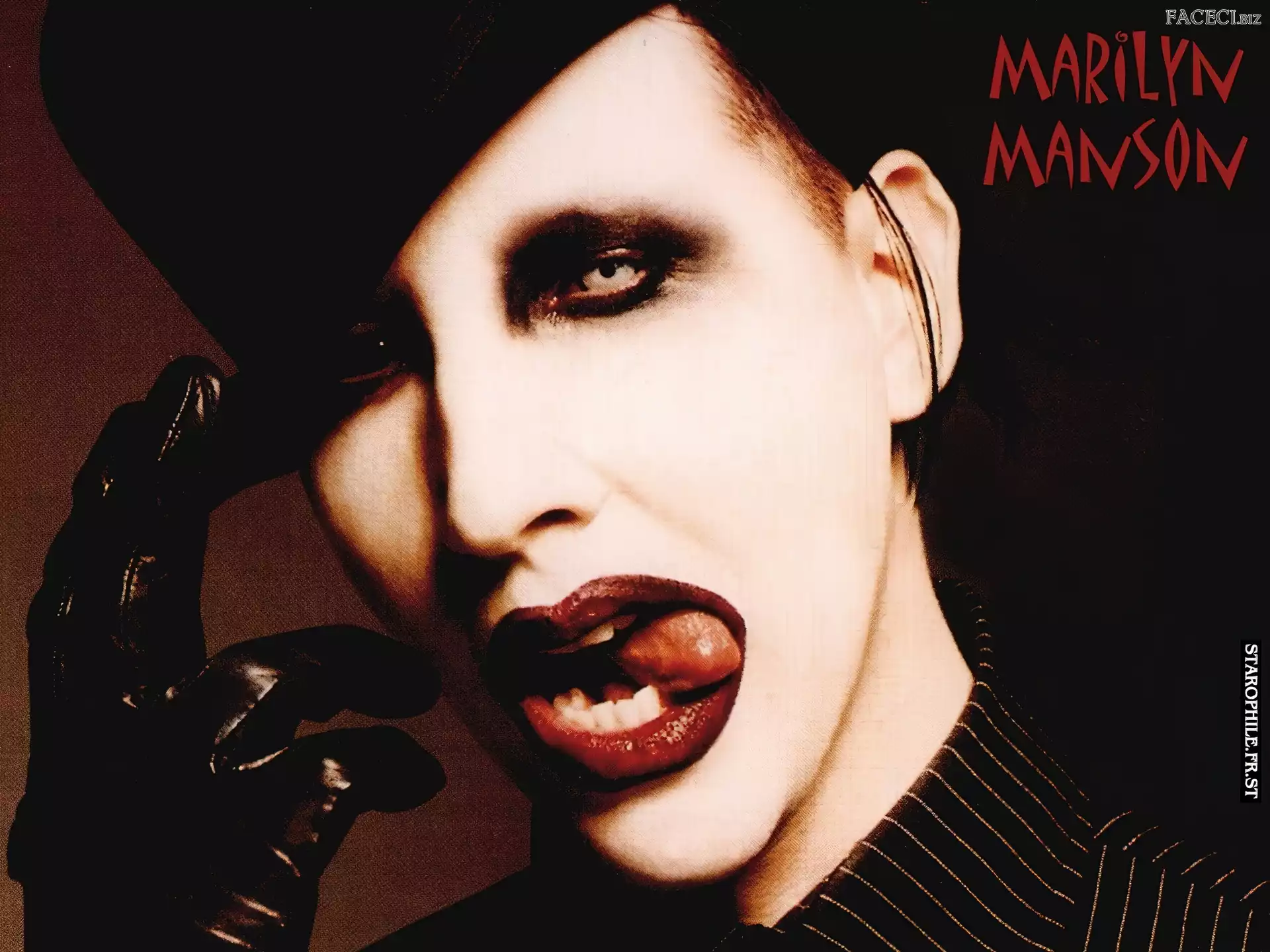 Rękawiczka, Czarna, Język, Marilyn Manson, Zęby